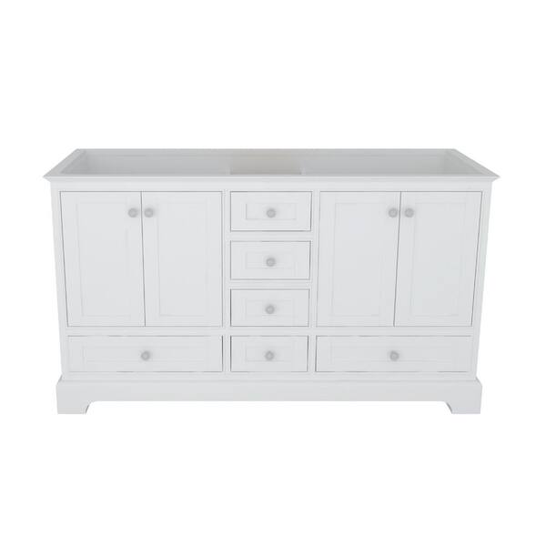 CASAINC 58.74 in. W x 21.42 in. D x 33.54 in. H Freestanding Bath Vanity Cabinet without Top in White