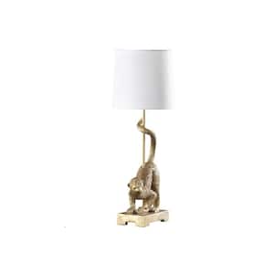 24 in. Wildlife Old World Gold Capuchin Monkey Polyresin Table Lamp