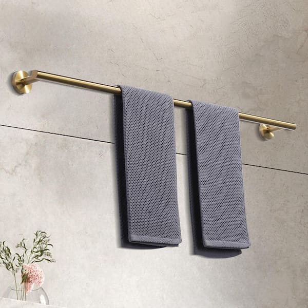 36 in. Wall Mounted Towel Bar Hardware Accessory in Brushed Gold