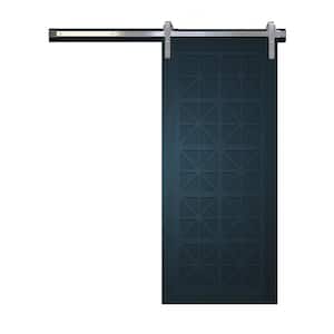 30 in. x 84 in. Lucy in the Sky Admiral Wood Sliding Barn Door with Hardware Kit in Black