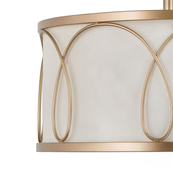 Uolfin Mid-Century Modern Bowl Ceiling Light 3-Light Coastal Brass Gold  Semi-Flush Mount Light with Seeded Glass Shade 628D7JZFUFR3679 - The Home  Depot