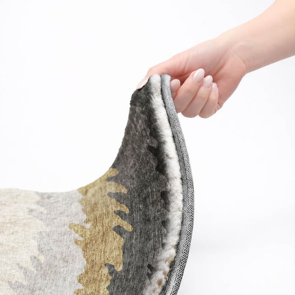 Dream Shag Premium Machine Washable Abstract ADS736 Black 10 ft. x 14 ft. Area Rug