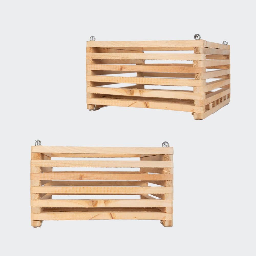 BetterGro 8 in. Square Wood Hanging Basket Twin Pack 52721 The Home