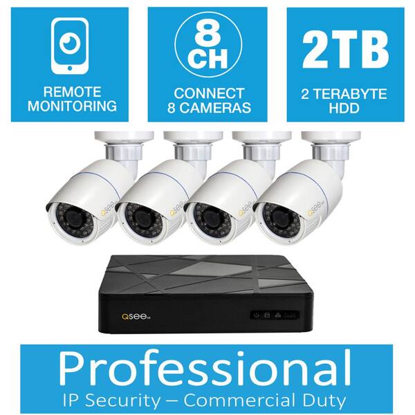 Q-SEE Freedom Series 8-Channel 1080p 2TB Network Video Recorder with (4) 1080p Bullet Cameras and 100 ft. Night Vision