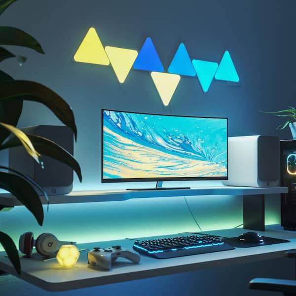 Nanoleaf Shapes-Triangles Smarter Kit NL47-7003TW-7PK - The Home Depot