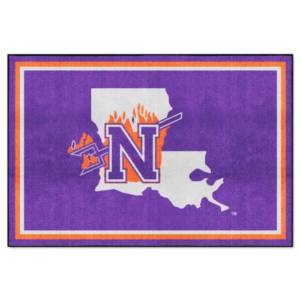 FANMATS Northwestern State Demons 5ft. x 8 ft. Purple Plush Area Rug