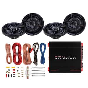 Car Stereo Amp with 4 3-Way Speakers and Soundstorm Wiring Kit