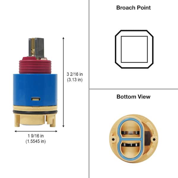 Single-Lever Cartridge for Shower Faucets Replaces Zurn RK7300, Olympia OP-340009, Dominion 46-3100, HL-40 and More