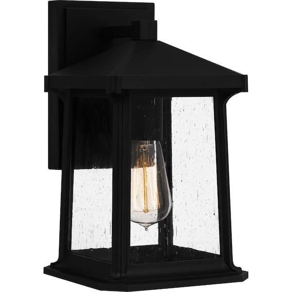 Quoizel Satterfield 1-Light Matte Black Outdoor Wall Lantern Sconce
