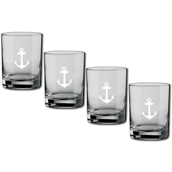Kraftware Kasualware Anchor 14 oz. Double Old Fashioned Glass (Set of 4)