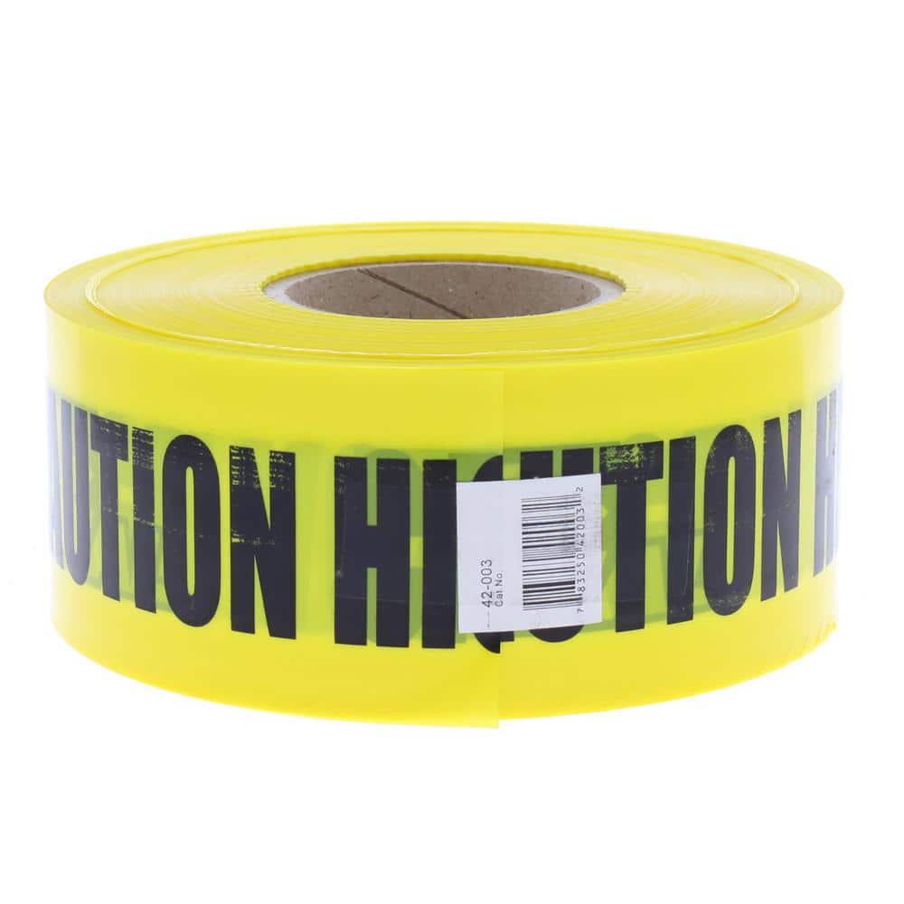 IDEAL 3 in. x 1,000 ft. Barricade Tape Caution High Voltage, Yellow 42