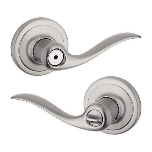 Tustin Satin Nickel Bed/Bath Door Handle with Microban Antimicrobial Technology