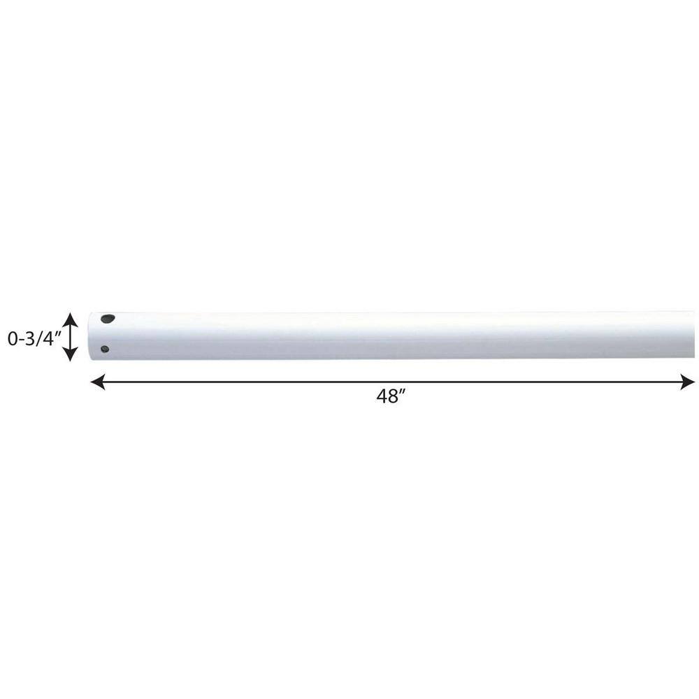 White 48-Inch Steel Ceiling Fan Downrod