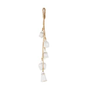 White Metal Cluster Cluster Decorative Bells with Jute Hanging Rope