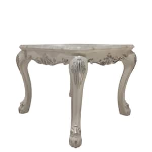 Dresden 28.3 in. Bone White Finish Rectangle Wood End Table with
