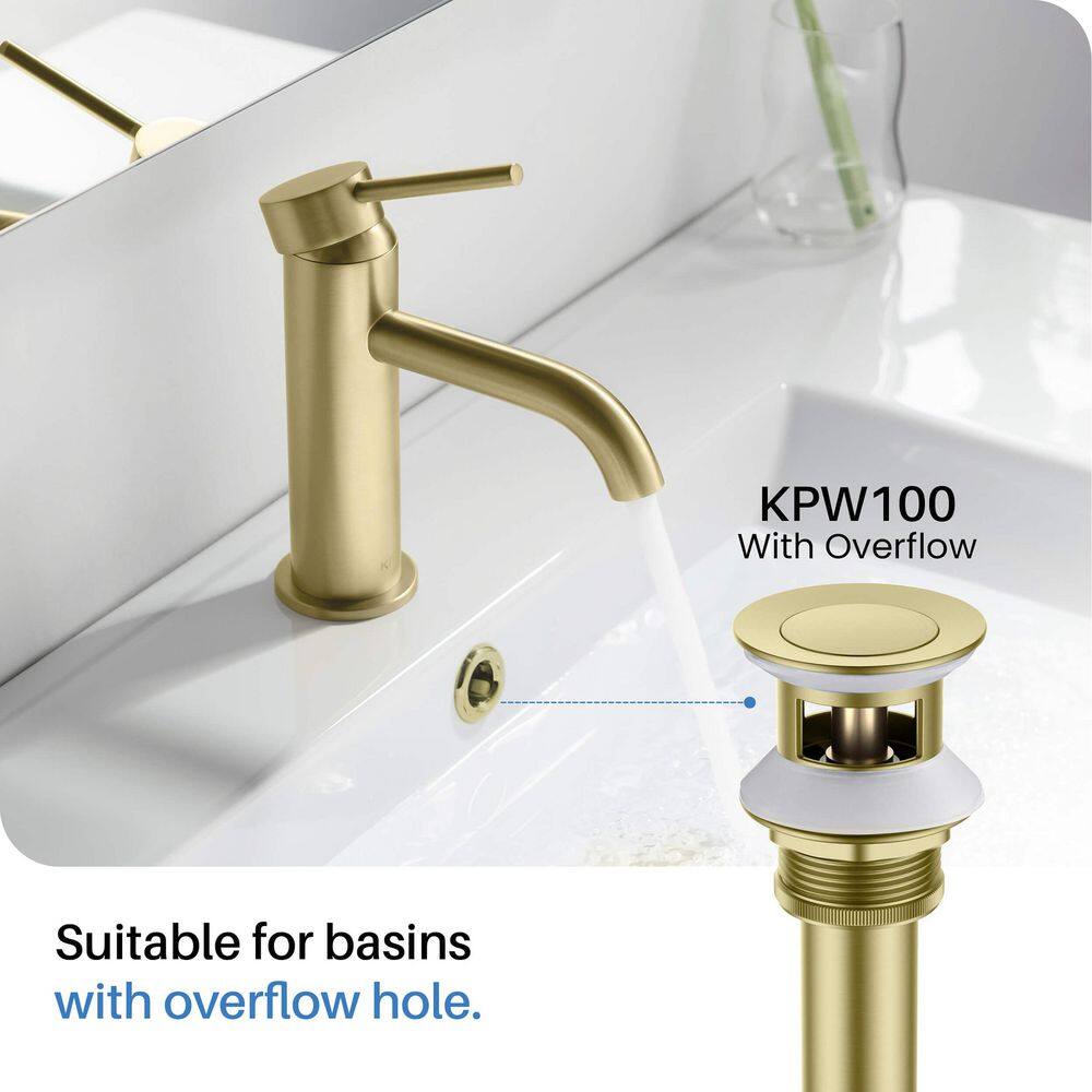Elegant Brushed Gold Solid Brass Bathroom Faucet with Ergonomic Handle