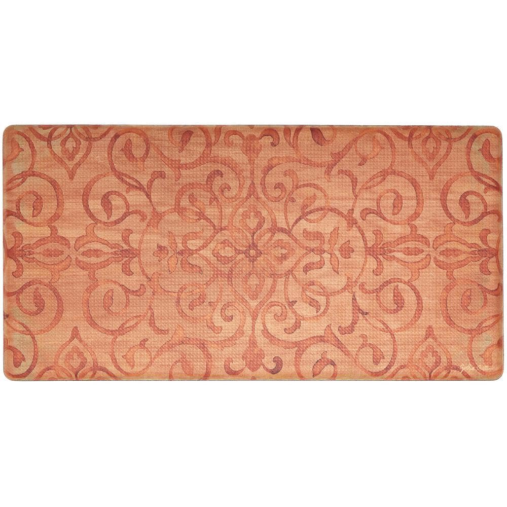 J&V Textiles Cloud Comfort Medallion Embossed Anti-Fatigue Mat - Burgundy - 20 x 39 in