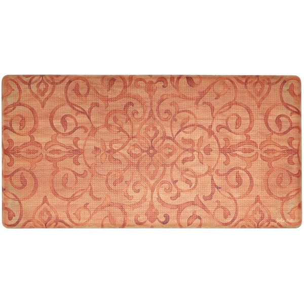 J&V TEXTILES Rustic Medallion Rust 20 in. x 39 in. AntiFatigue Kitchen Mat CNC127 The Home Depot