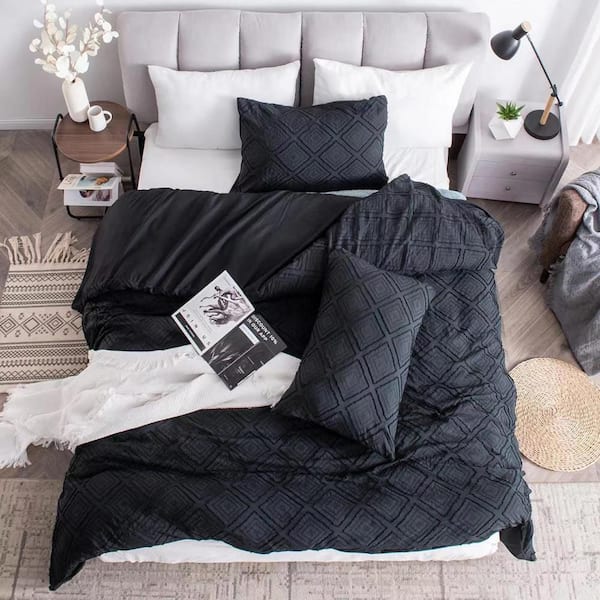 Beige Bedding Sets King Red Heart Print Design Comforter Cover and 2  Pillowcases with Zipper Closure Fluffy Soft Microfiber Duvet Cover for Home