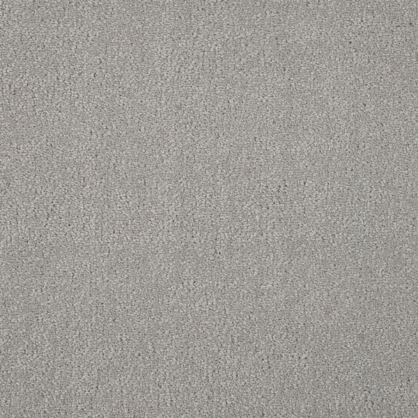 Natural Harmony Feather - Stone - Gray 12 ft. 54 oz. Wool Texture Installed Carpet