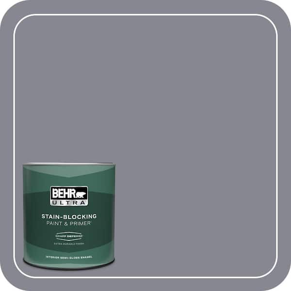 BEHR ULTRA 1 qt. #PPU16-15 Gray Heather Extra Durable Semi-Gloss Enamel Interior Paint & Primer