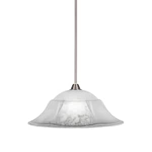 Madison 100-Watt 1-Light Brushed Nickel Bowl Mini Pendant Light with Glass Shade