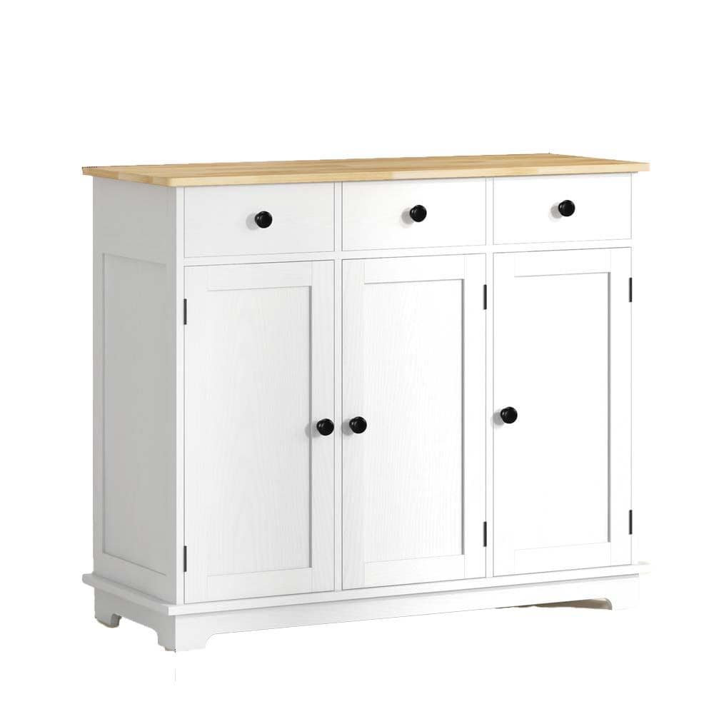 COWLOWN White Wood Pantry Organizer, Modern Kitchen Storage