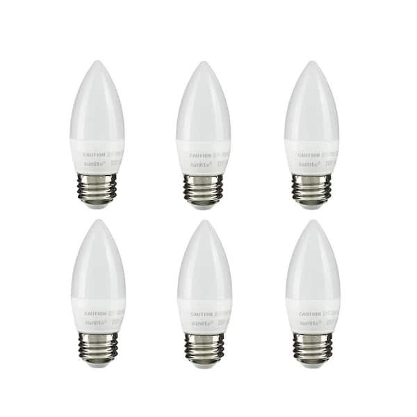 60-Watt Equivalent B11 Dimmable Frosted Torpedo Tip Candelabra LED Light Bulb in Warm White (6-Pack)