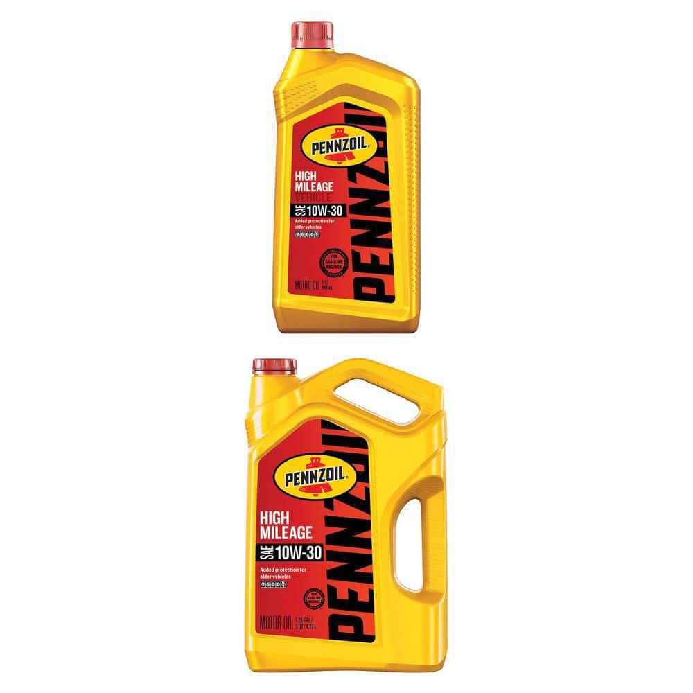 Pennzoil High Mileage SAE 10W-30 Synthetic Blend Motor Oil, 1 Qt and 5 ...