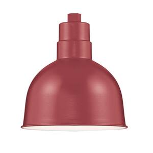 R Series 1-Light 10 in. W Satin Red Outdoor Bowl Shade Pendant