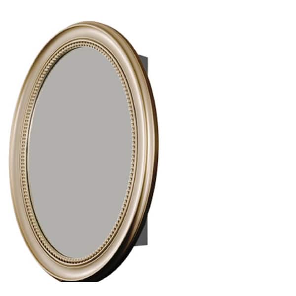 Unbranded 24 in. W x 29 in. H Oval Medicine Cabinet with Mirror