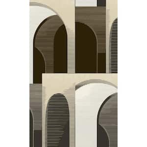 Black Art Deco Inspired Geometric Printed Non-Woven Paper Non Pasted Textured Wallpaper 57 sq. ft.