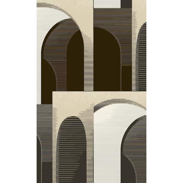 Walls Republic Black Art Deco Inspired Geometric Printed Non-Woven Paper Non Pasted Textured Wallpaper 57 sq. ft.