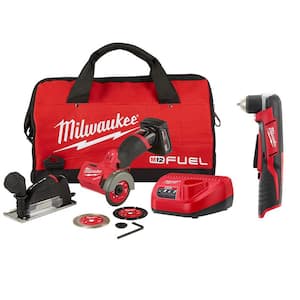 M12 FUEL 12-Volt 3 in. Lithium-Ion Brushless Cordless Cut Off Saw Kit with M12 3/8 in. Right Angle Drill