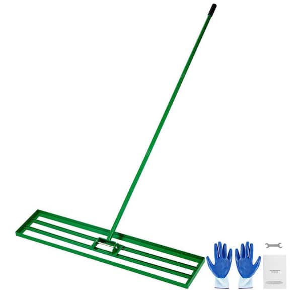SKYSHALO 78 in. Stainless Steel Handle Aluminum Landscape Rake, 48 x 10 ...