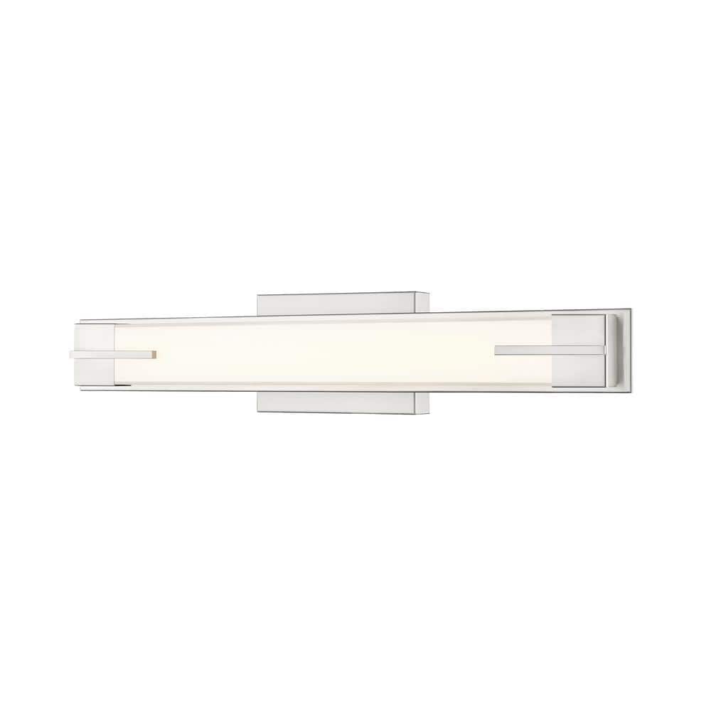 Chase 23 in. 1-Light Brushed Nickel LED Vanity with Gloss Opal Shade
