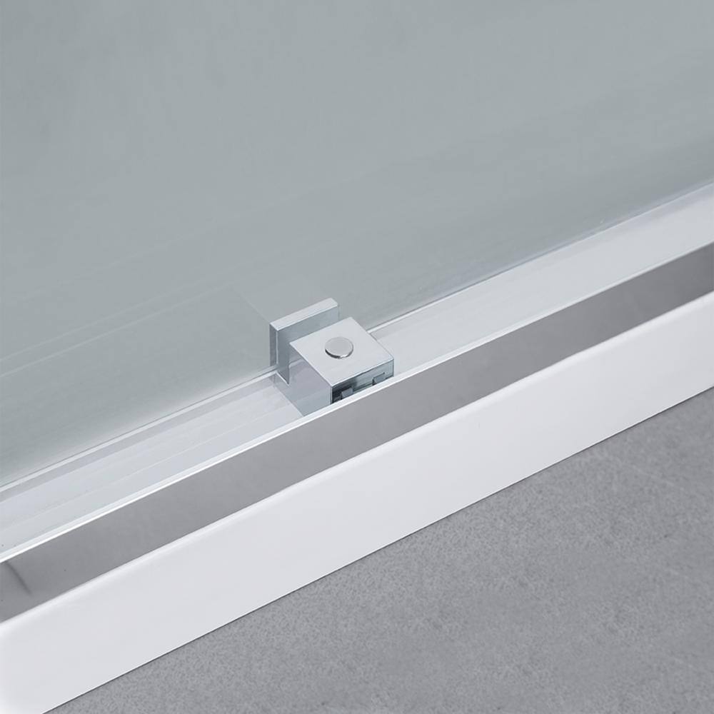 64 x 76 in. Polished Chrome Clear Glass Sliding Shower Door