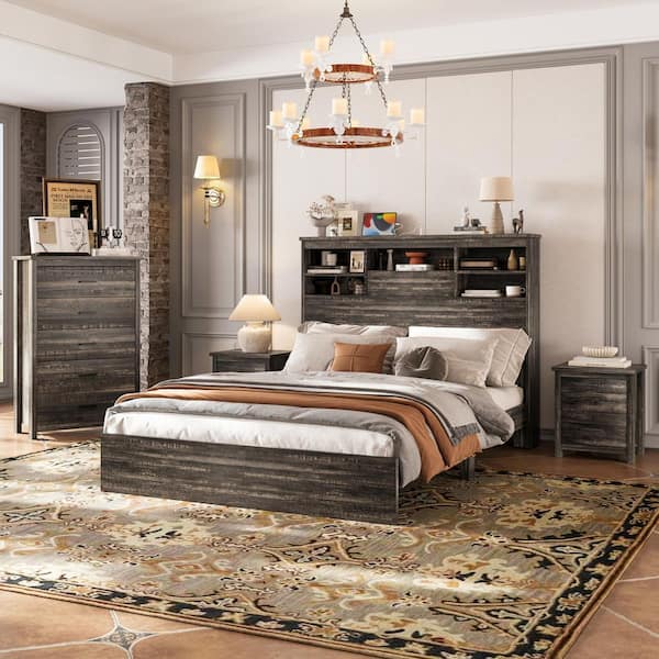 dresser storage beds The Oliah Natural 5 Pc. Dresser, Twin Bookcase Bed, 2 Nightstands available at Wier Furniture serving Lewistown, MT and surrounding areas three on each side Horizons King Storage Bed, Dresser