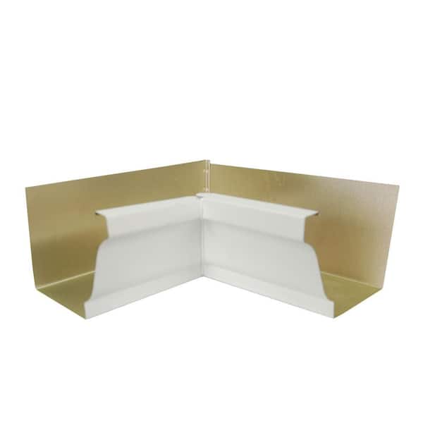 Amerimax Home Products 5 in. White Aluminum K-Style Inside Gutter Miter 90°
