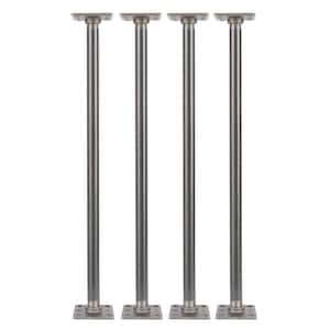 3/4 in. x 2 ft. L Black Steel Pipe Square Flange Table Leg Kit (Set of 4)