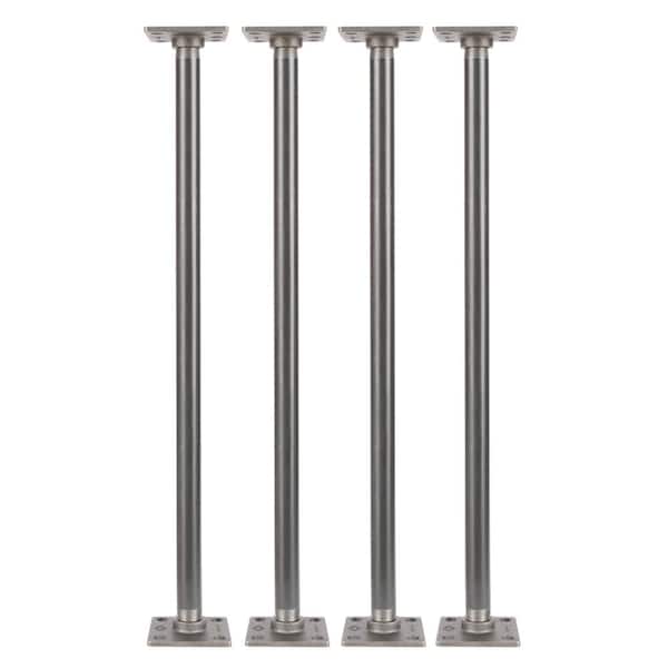 PIPE DECOR 3/4 in. x 2 ft. L Black Steel Pipe Square Flange Table Leg Kit (Set of 4)