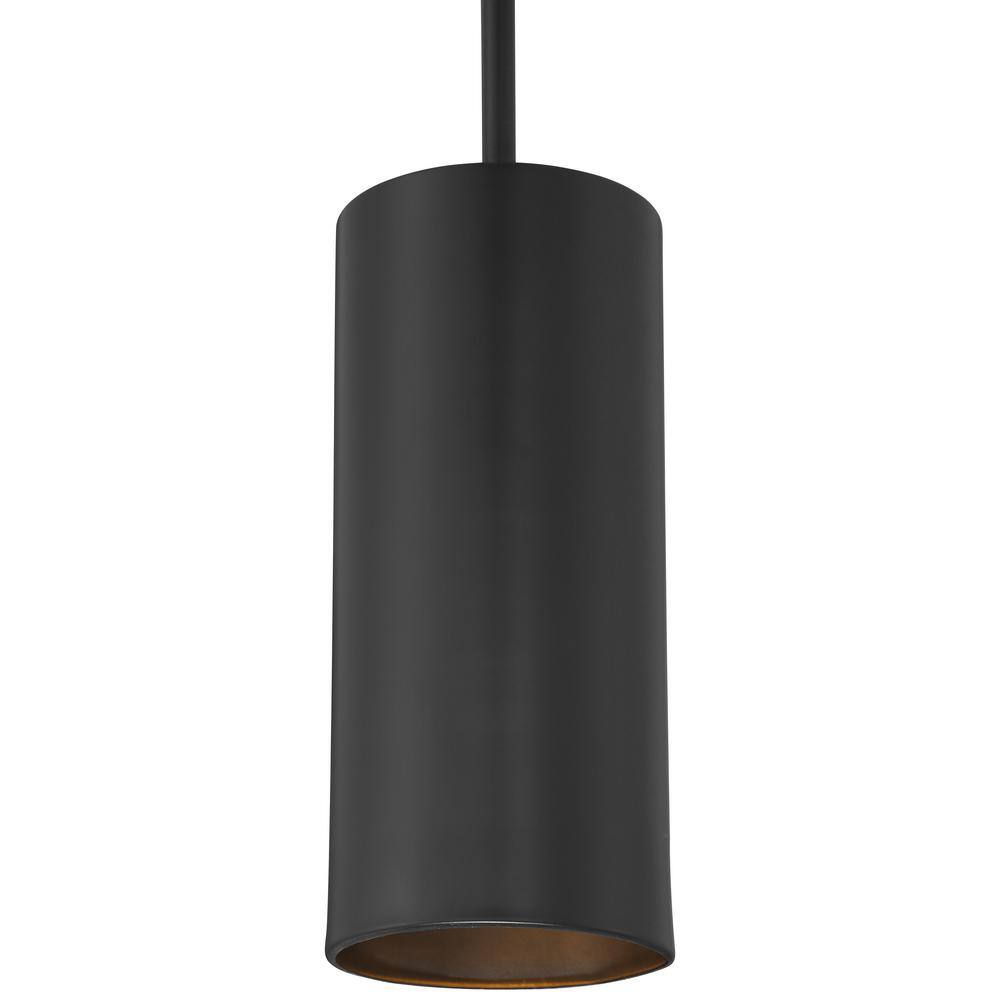 Pilson Matte Black Drum LED Pendant Light 10.5"