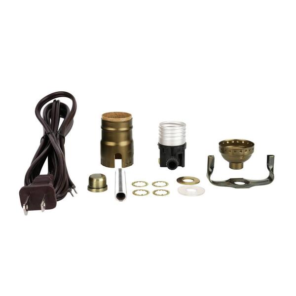 Aspen Creative Corporation Antique Brass Table Lamp Socket Kit 1 Pack 21020 The Home Depot Antique Brass Table Lamp Socket Kit, Antique Floor Lamp Wiring Kit