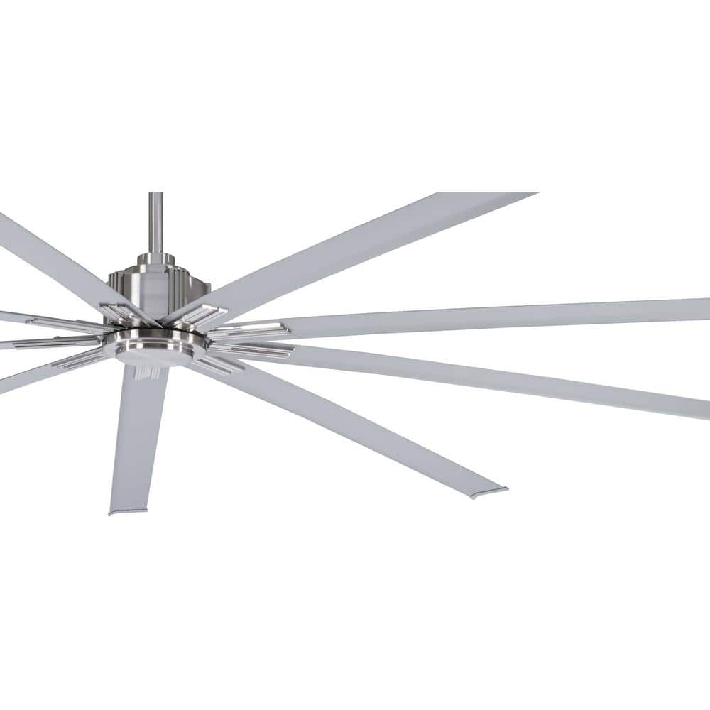 Xtreme 96-Inch Brushed Nickel Ceiling Fan with Silver Blades and Remote