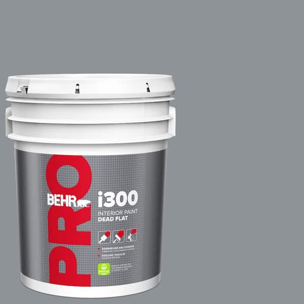 BEHR PRO 5 gal. #PPU18-04 Dark Pewter Dead Flat Interior Paint