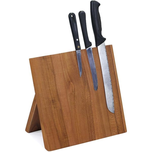 Manada Folding Teak Magnetic Knife Storage