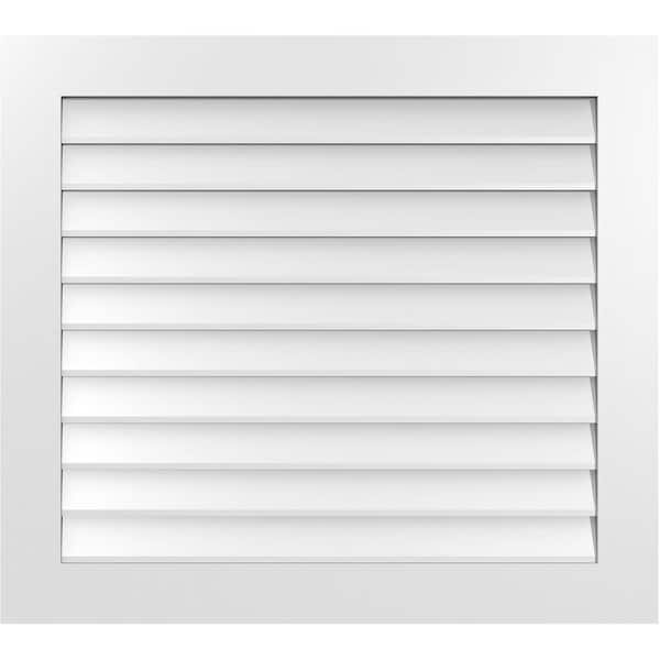 Ekena Millwork 38" x 34" Vertical Surface Mount PVC Gable Vent: Non-Functional with Standard Frame
