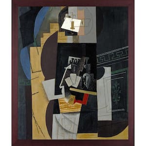 Card Player (L'Homme aux cartes) by Pablo Picasso Open Mahogany Framed People Oil Painting Art Print 22.5 in. x 26.5 in.
