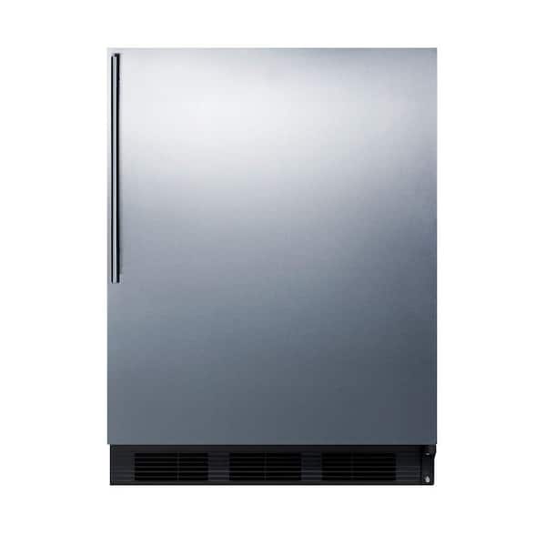 Summit Appliance 24 in. W 5.5 cu. ft. Mini Refrigerator in Stainless Steel without Freezer