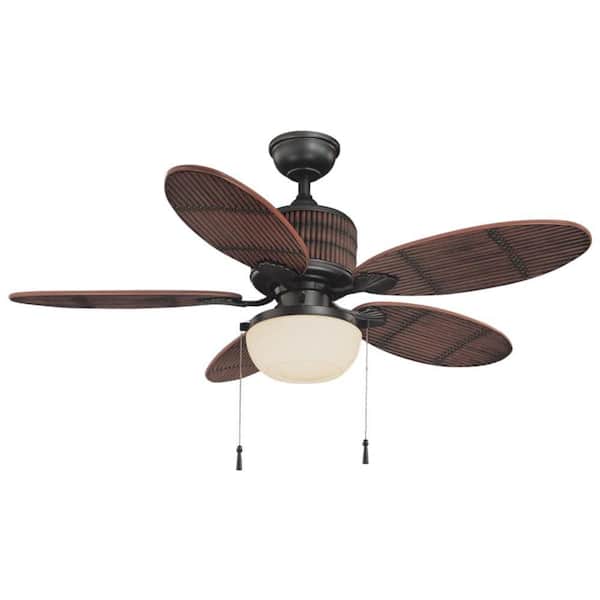 Home Decorators Collection Tahiti Breeze 52 in. Indoor/Outdoor Wet Rated Natural Iron Ceiling Fan with Mahogany Bamboo Accents and LED Bulbs